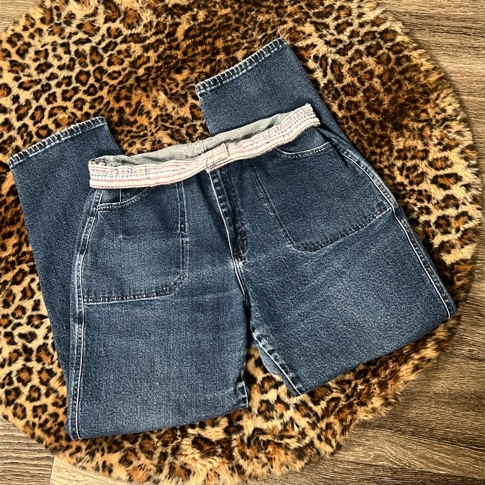Dark Wash Denim Straight Leg Jeans